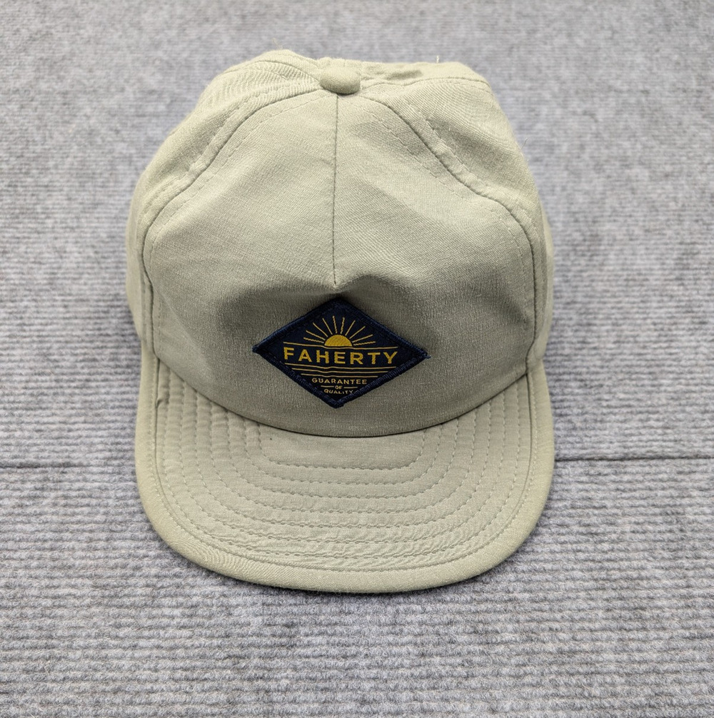 Faherty All Day Hat Mens Green Outdoor Snap Back Green Cap Lightweight Coastal